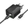Hoco Charger 2 x Type C + 2 x Usb A + Cable Type C To Lightning Pd QC3.0 3A 20W N55 black