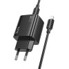 Hoco Charger 2 x Type C + 2 x Usb A + Cable Type C To Lightning Pd QC3.0 3A 20W N55 black