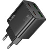 Hoco Charger 2 x Type C + 2 x Usb A Pd QC3.0 3A 20W N55 black