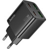 Hoco Charger 2 x Type C + 2 x Usb A Pd QC3.0 3A 20W N56 black