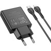 Hoco Slim Wall Charger Type C + Cable Type C To Lightning Pd Qc 30W N37 black