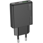 Hoco Slim Wall Charger Usb A + Type C Pd QC3.0 3A 20W N38 black