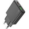 Hoco Slim Wall Charger Usb A + Type C Pd QC3.0 3A 20W N38 black