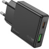 Hoco Slim Wall Charger Usb A + Type C Pd QC3.0 3A 20W N38 black