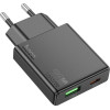 Hoco Slim Wall Charger Usb A + Type C Pd QC3.0 3A 20W N38 black