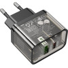 Hoco Wall Charger Usb A + Type C Pd QC3.0 3A 20W N34 transparent