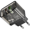 Hoco Wall Charger Usb A + Type C Pd QC3.0 3A 20W N34 transparent