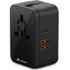 Lamtech Universal Power Travel Adapter 2XUsb 1XTYPE-C 20W Black - (LAM112808)