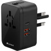 Lamtech Universal Power Travel Adapter 2XUsb 1XTYPE-C 20W Black - (LAM112808)