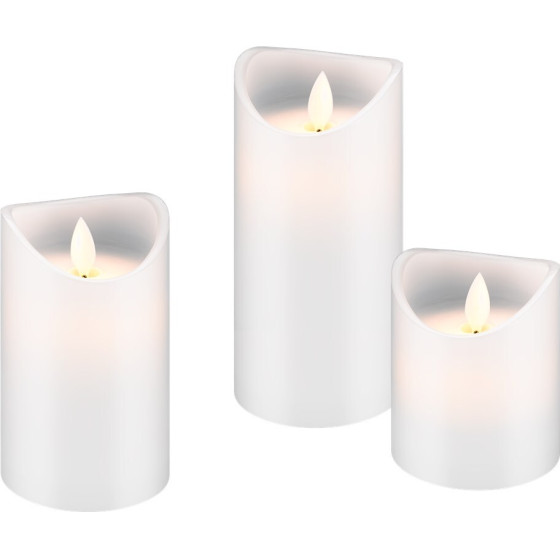 Goobay Set Of 3 Led Real Wax Candles, White - (77779)
