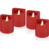 Goobay Set Of 4 Led Real Wax Candles, Red - (77749)