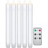 Goobay Set Of 5 White Led Real Wax Rod Candles, incl. Remote Control - (77750)