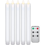Goobay Set Of 5 White Led Real Wax Rod Candles, incl. Remote Control - (77750)
