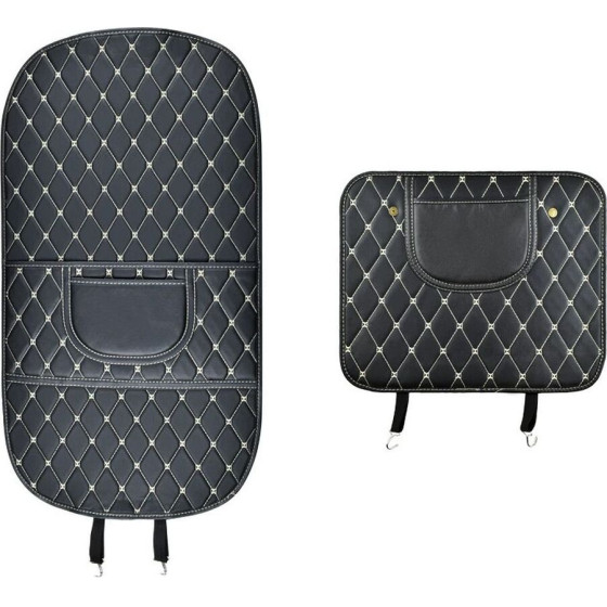 Protective Leather Mat For Car Seat anti-Kick With Organizer Black OEM
