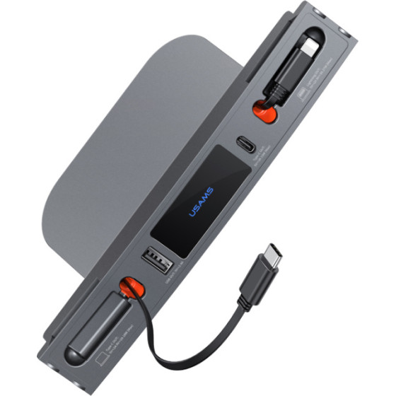 Usams ��������� ����������� US-SJ649 ��� Tesla(3/Y), �� 2x �������, USB/USB-C �����, 60W, ���� - (SJ649HUB01)