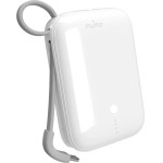 Puro Power Link 10 Plus 10000mAh Power Bank With Built-In USB-C Cable - White - (PUFCBB100C2USBCWHI)