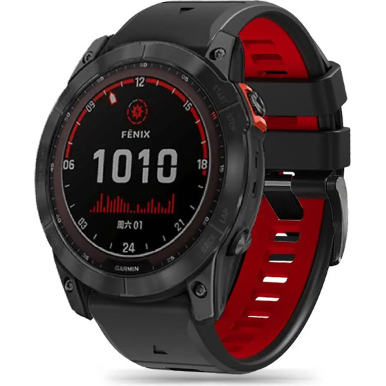 Tech-Protect IconBand Pro Strap for Garmin Fenix 3 / 5X / 3HR / 5X Plus / 6X / 6X Pro / 7X - Black/Red - (23993-0)