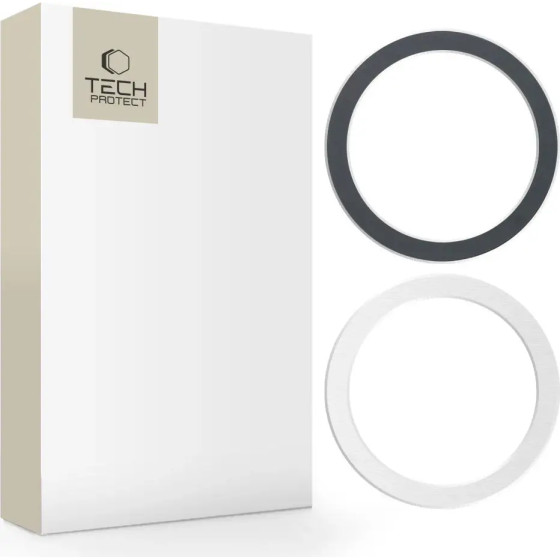 Tech-Protect MagMat MagSafe magnetic ring universal - black / silver (2 pcs.) 9589046921544 - (20736-0)