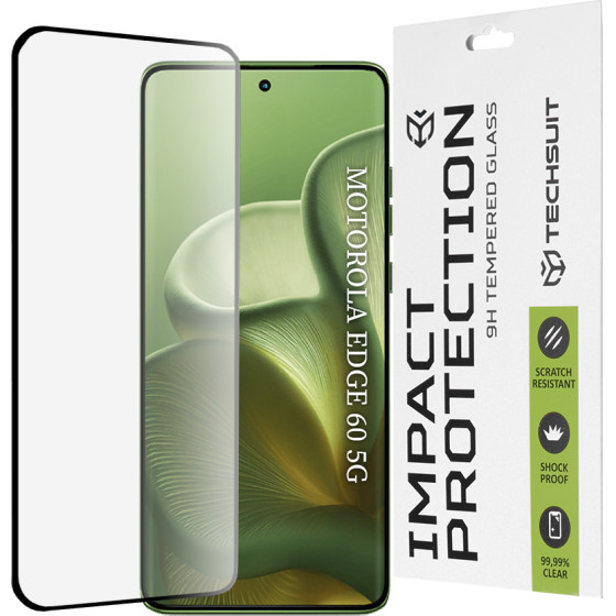 Techsuit - 111D Full Cover / Full Glue Glass / 3D Curved Screen - Motorola Edge 60 / Edge 60 Fusion - Black