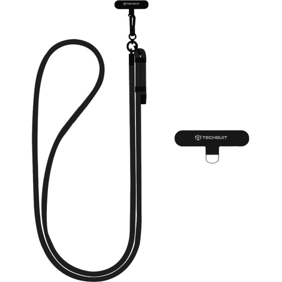 Techsuit - Rope Crossbody Strap - For Phones, Carabiner, Nylon Braided, Durable, Adjustable - Onyx Shadow - (RCS1-03)