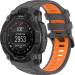 Techsuit - Watchband 22mm (W077) - Garmin Instinct 3 45mm / Instinct 3 45 Solar - Gray/Orange