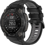 Techsuit - Watchband 22mm (W077) - Garmin Instinct 3 50mm/Instinct 3 50mm Solar - Black/Gray