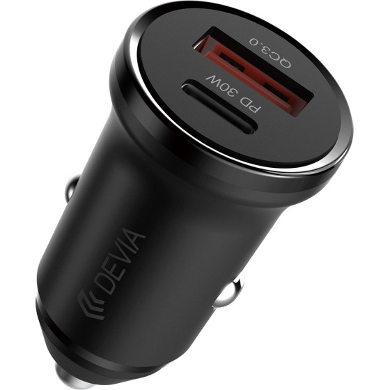 Devia car charger Smart Mini PD QC 3.0 30W 1x USB 1x USB-C white
