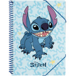 Disney Stitch - A4 Folder With Elastic Band + 30 Transparent Sleeves - (CFA403)
