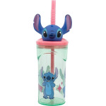 Disney Stitch - Cup With Straw And 3D Figure From The Flowers Collection (360 ml) - (74869)