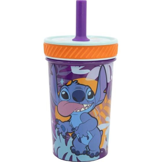 Disney Stitch - Dropsafe Spill-Proof Mug With Silicone Straw From The Aloha Collection 370 Ml - (75087)