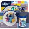 Disney Stitch - Non-Slip Microwave Cookware Set 5 pcs. (plate, bowl, cup, fork, teaspoon) - (75085)