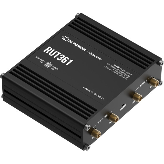 Teltonika RUT361 | Industrial 4G Lte Router | Cat 6 LTE, Wifi 4, 2x RJ45 100Mb/s, IP30 - (TELTONIKA RUT361100000)