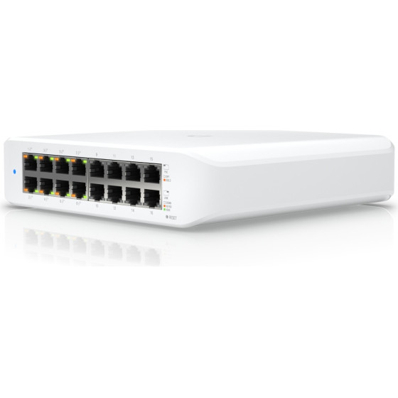 Ubiquiti USW-LITE-16-Poe | Switch | Unifi Gen2, 16x RJ45 1000Mb/s, 8x PoE+, 45W - (USW-LITE-16-POE-EU)