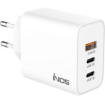 iNOS ��������� �������� ������� �������� �� ������ ����� Usb A & 2xUsb C Gan Pd Qc 3.0 65W ����� - (A112, INOSCH-71865, INOSNS-71865)
