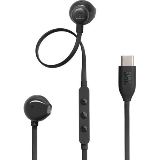 JBL Tune 305C, Ear-Buds Headphones, USB-C, Hi-Res, (Black) - - (JBLT305CBLK)