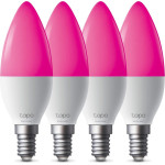 TP-Link Smart Wi-Fi Candle Light Bulb, Multicolor 4-Pack - - (Tapo L430C(4-PACK))