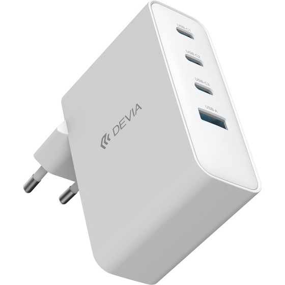 Devia Wall Charger Extreme Pd Gan 100W 3x USB-C 1x Usb white
