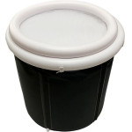 Foldable Portable Inflatable Bathtub 75 x 80 Cm Black OEM
