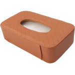 Tissue Box With Strap Brown OEM