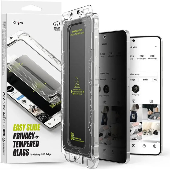Ringke Easy Slide 2-Pack Privacy Glass For Samsung Galaxy S25 Edge - (27750-0)