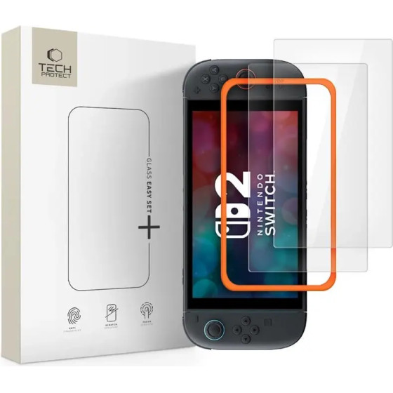 Tech-Protect Easy Set+ 2-Pack Tempered Glass For Nintendo Switch 2 - Transparent - (27722-0)