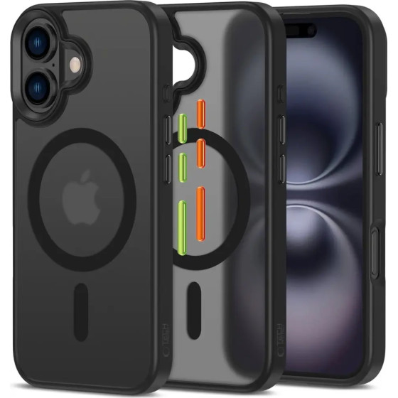 Tech-Protect Magmat Magsafe 3-Set Iphone 16 Case - Matte Black - (27767-0)