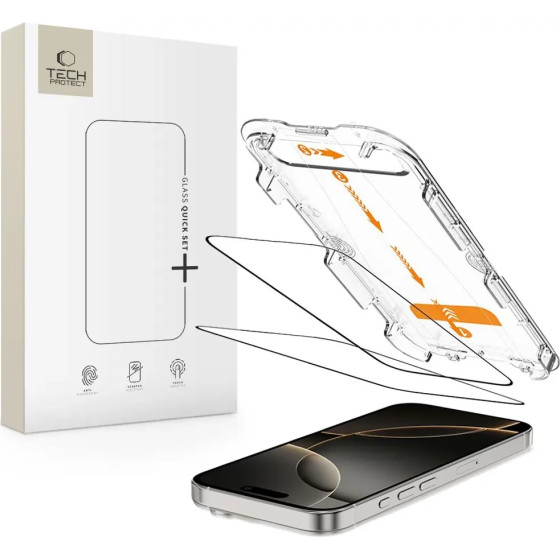 Tech-Protect Quick Set+ 2-Pack Tempered Glass For Iphone 16 Pro - (27712-0)