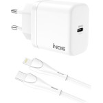 iNOS ��������� �������� ������� �������� �� ����� Usb C Gan Pd Qc 3.0 35W & Lightning ������� 1m ����� - (INOSCH-010305-0200)