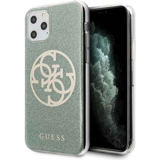 Guess Iphone 11 Pro Khaki Hard Case 4G Circle Glitter - (GUHCN58PCUGLKA)