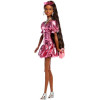 Mattel Barbie: Deluxe Style - Metallic Pink Dress Brown Hair With Dark Skin Doll (JFP41)