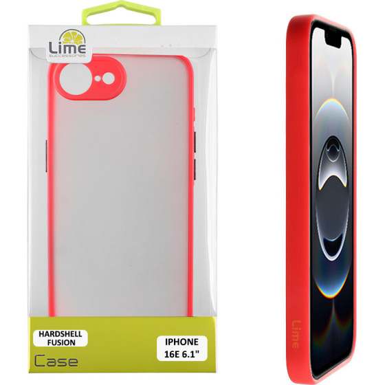 Lime Successories Lime ���� Iphone 16E 6.1'' Hardshell Fusion Full Camera Protection Red With Black KEYS