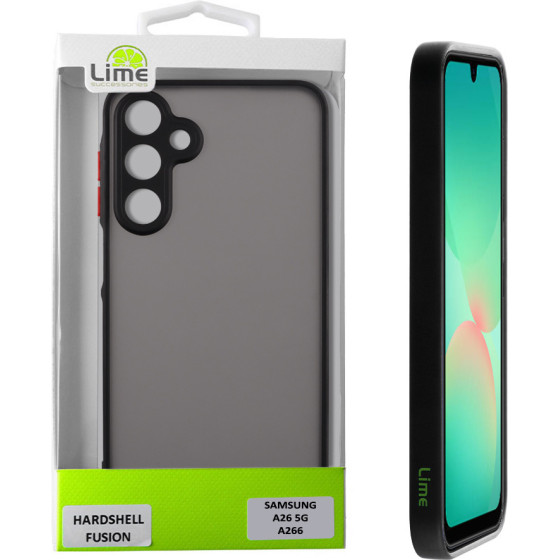 Lime Successories Lime ���� Samsung A26 5G A266 6.7'' Hardshell Fusion Full Camera Protection Black With Red KEYS