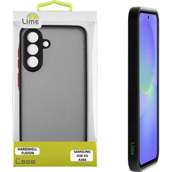 Lime Successories Lime ���� Samsung A36 5G A366 6.7'' Hardshell Fusion Full Camera Protection Black With Red KEYS