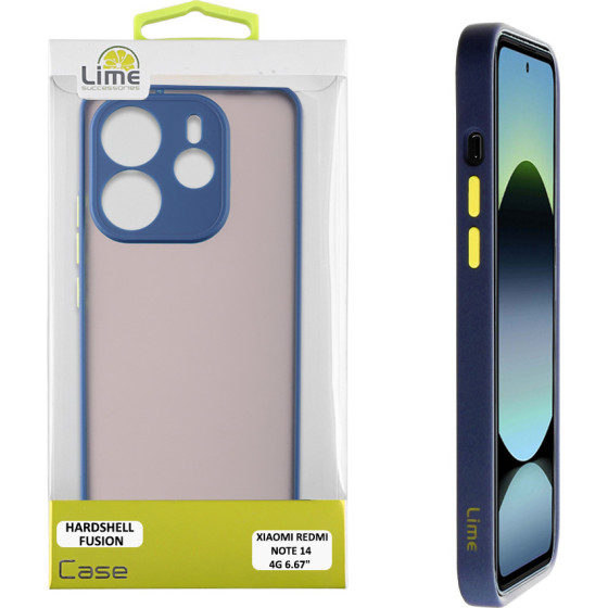 Lime Successories Lime ���� Xiaomi Redmi Note 14 4G 6.67'' Hardshell Fusion Full Camera Protection Blue With Yellow KEYS